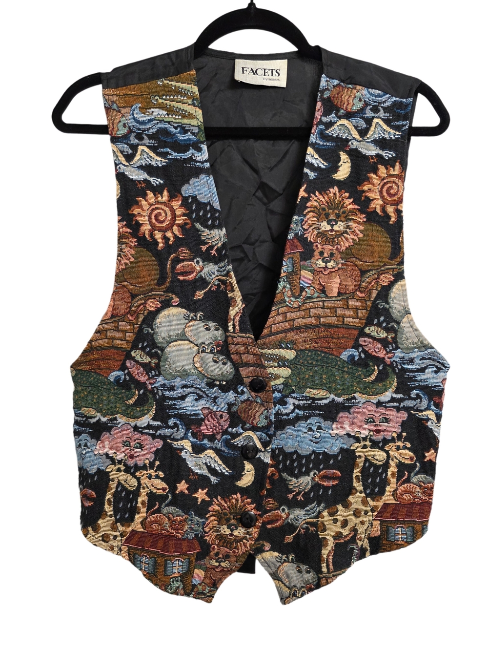 Multicolor Tapestry Animal Print Vest